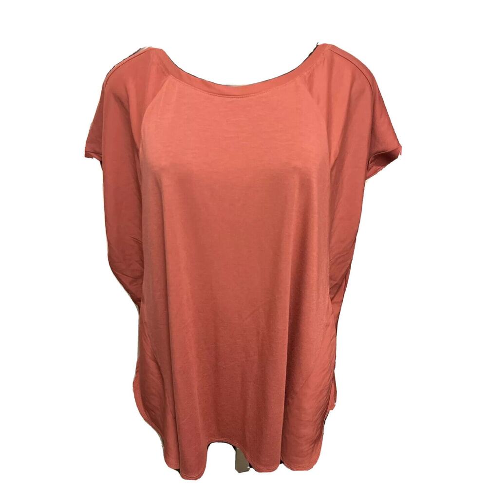 22/24 Petite Lane Bryant Sleeveless‎ Womens Mauve Tshirt Contrast Shoulder Soft